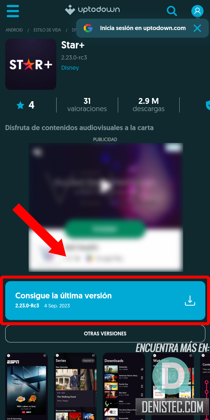 Descargar e instalar Star Plus en un Smart TV con Google Tv DenisTec
